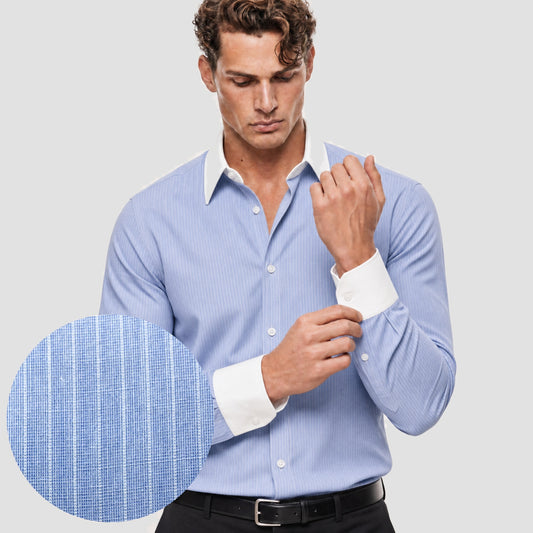 Blue Banker Stripe Shirt