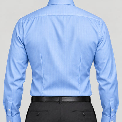 Blue Herringbone Weave Shirt