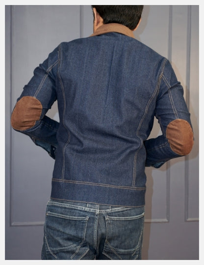 Classic Denim Jacket With Elbow Patch