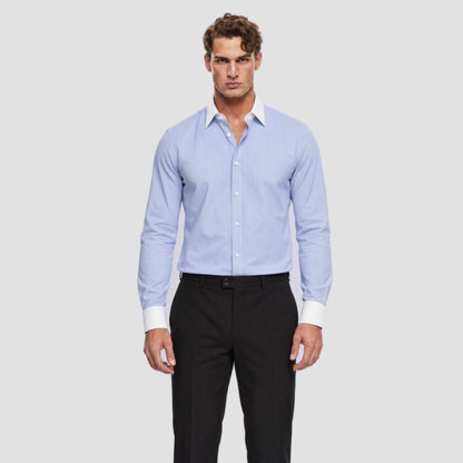 Blue Banker Stripe Shirt