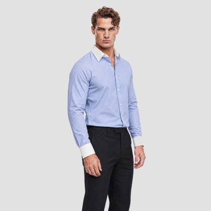 Blue Banker Stripe Shirt