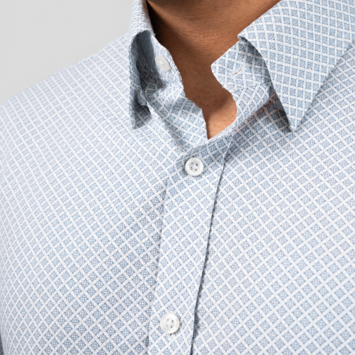 Grey Micro-Print Egyptian Giza Cotton Formal Shirt for Men – Twill Weave & French Cuffs