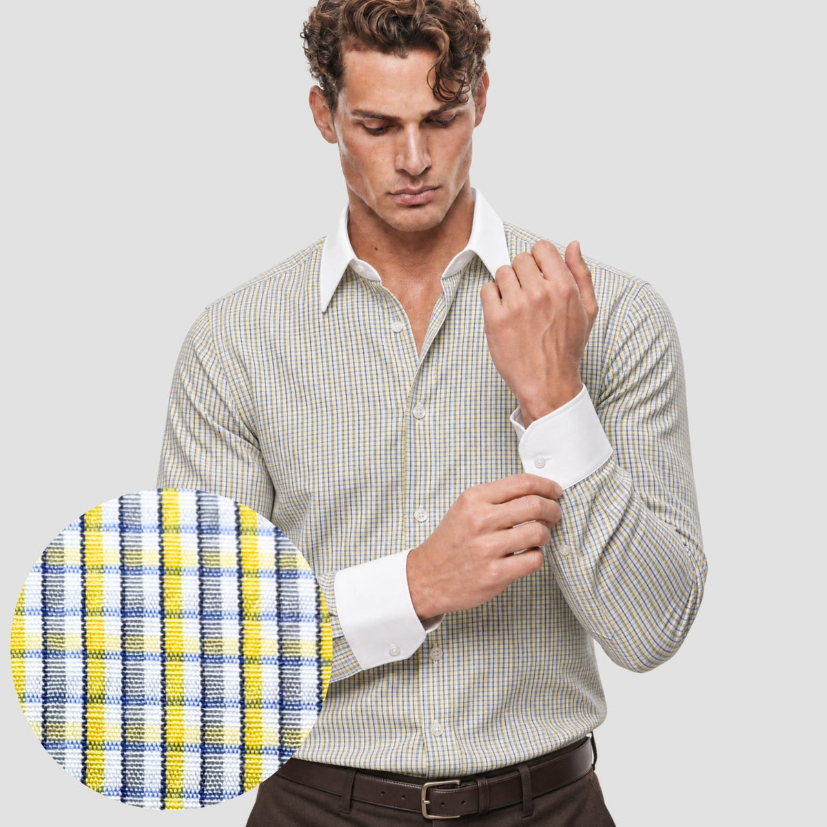 Yellow Check Banker Shirt