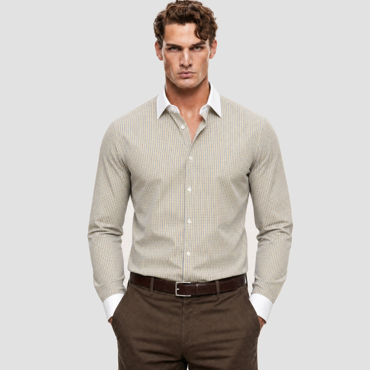 Yellow Check Banker Shirt