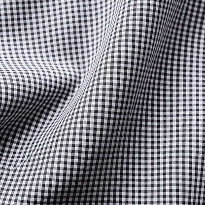 Black Check Formal Shirt for Men – White Contrast Collar & French Cuffs