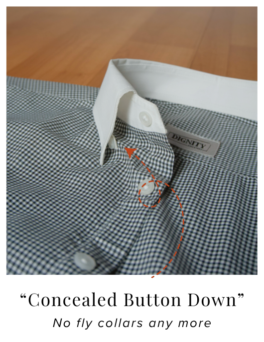 Black and White Check Cotton Formal Shirt With Contrast White Collar and French Cuffs | Dignity | Collar View