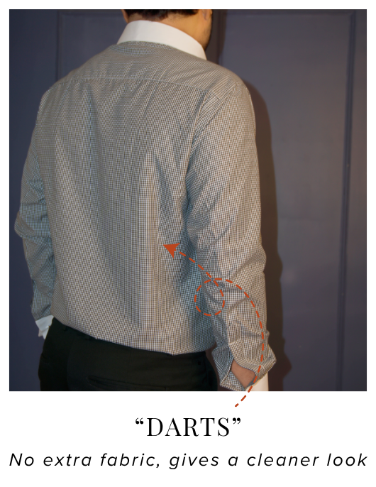Black and White Check Cotton Formal Shirt With Contrast White Collar and French Cuffs | Dignity | Darts to Avoid Muffin Top View