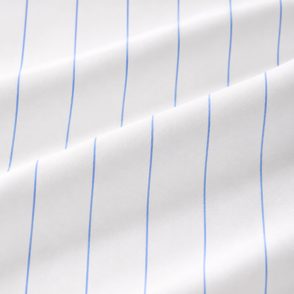 Blue-on-White Stripe Egyptian Giza Cotton Formal Shirt for Men – Twill Weave & French Cuffs