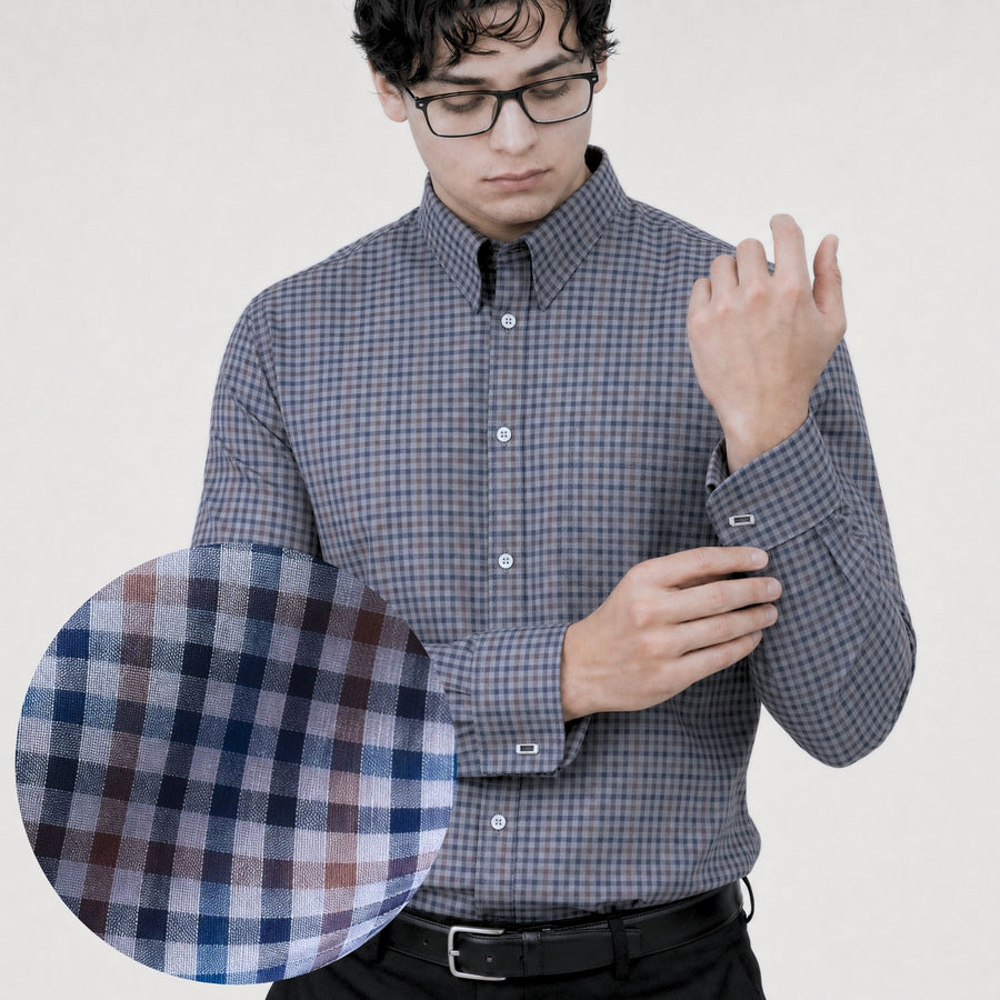 Blue Micro-Check Shirt