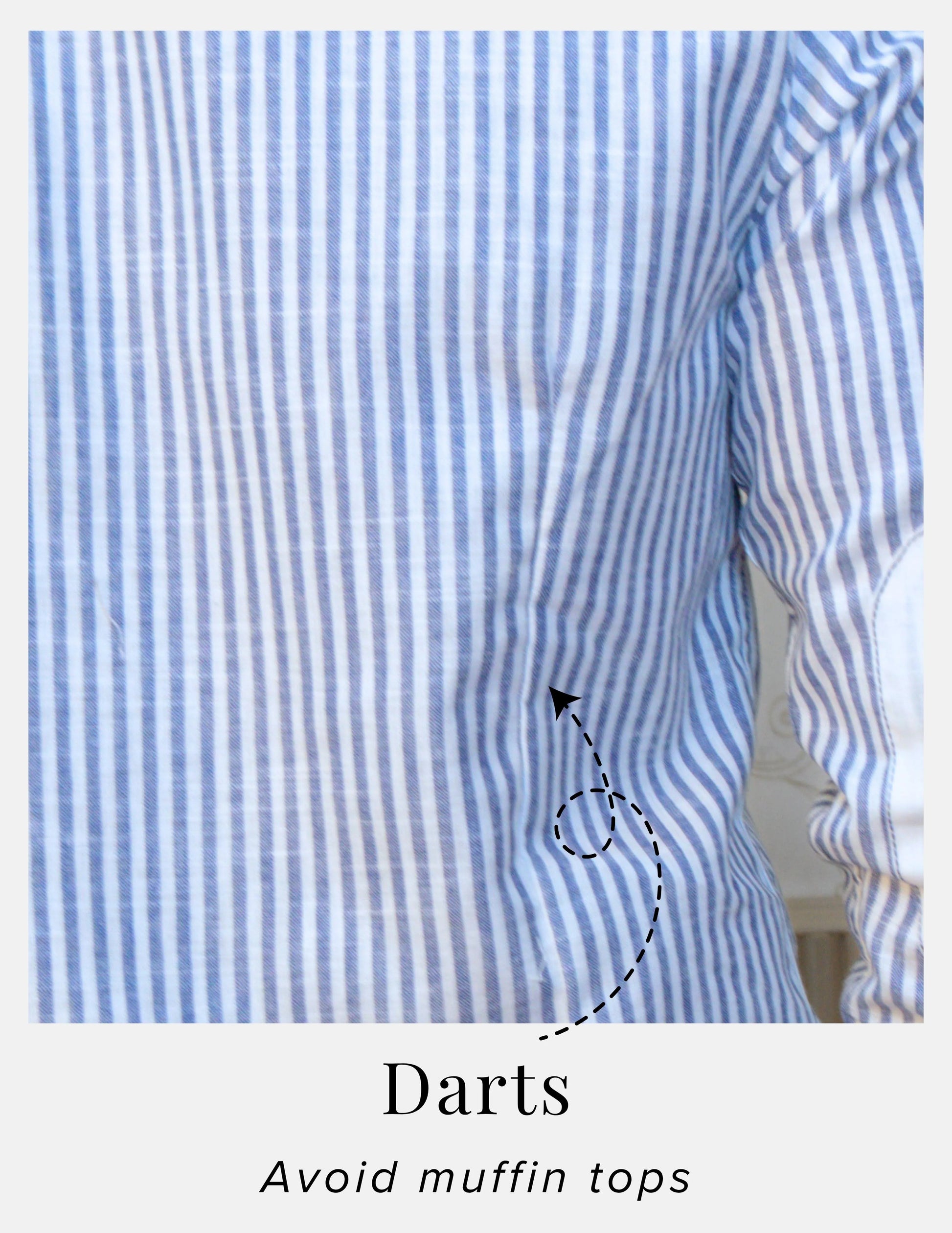Blue Striped Linen Shirt for Men – White Contrast Button-Down Collar | Dignity | Back Darts Detail View
