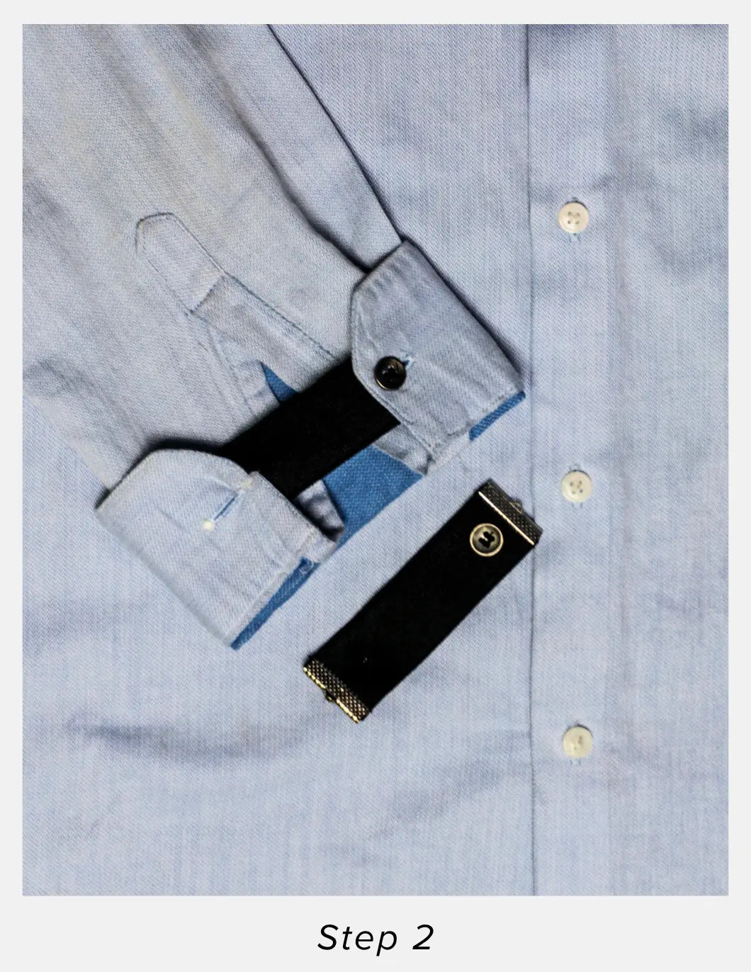 Cuff Holders for Men's Formal Single Cuff Shirts | Dignity | Step 2 Insert Through Cuff