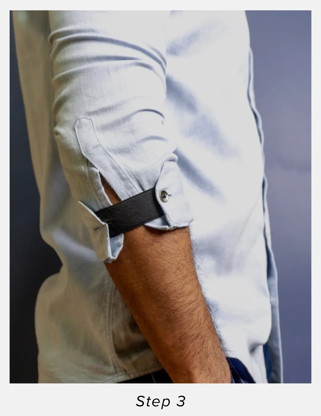 Cuff Holders for Men's Formal Single Cuff Shirts | Dignity | Step 3 Worn on Forearm