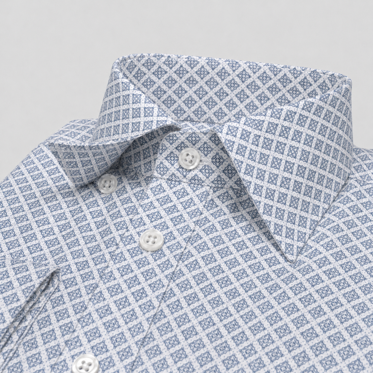 Grey Micro-Print Egyptian Giza Cotton Formal Shirt for Men – Twill Weave & French Cuffs