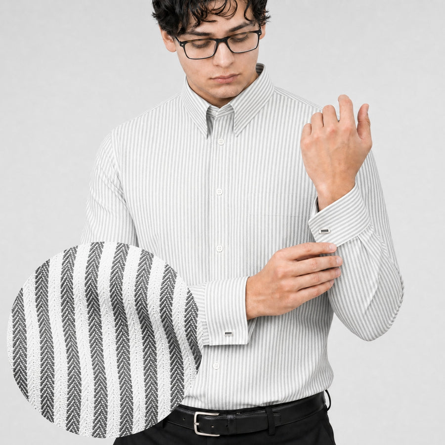 Grey Giza Stripe Shirt