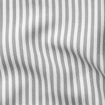 Grey Stripe Egyptian Giza Cotton Formal Shirt for Men – Herringbone Weave & French Cuffs