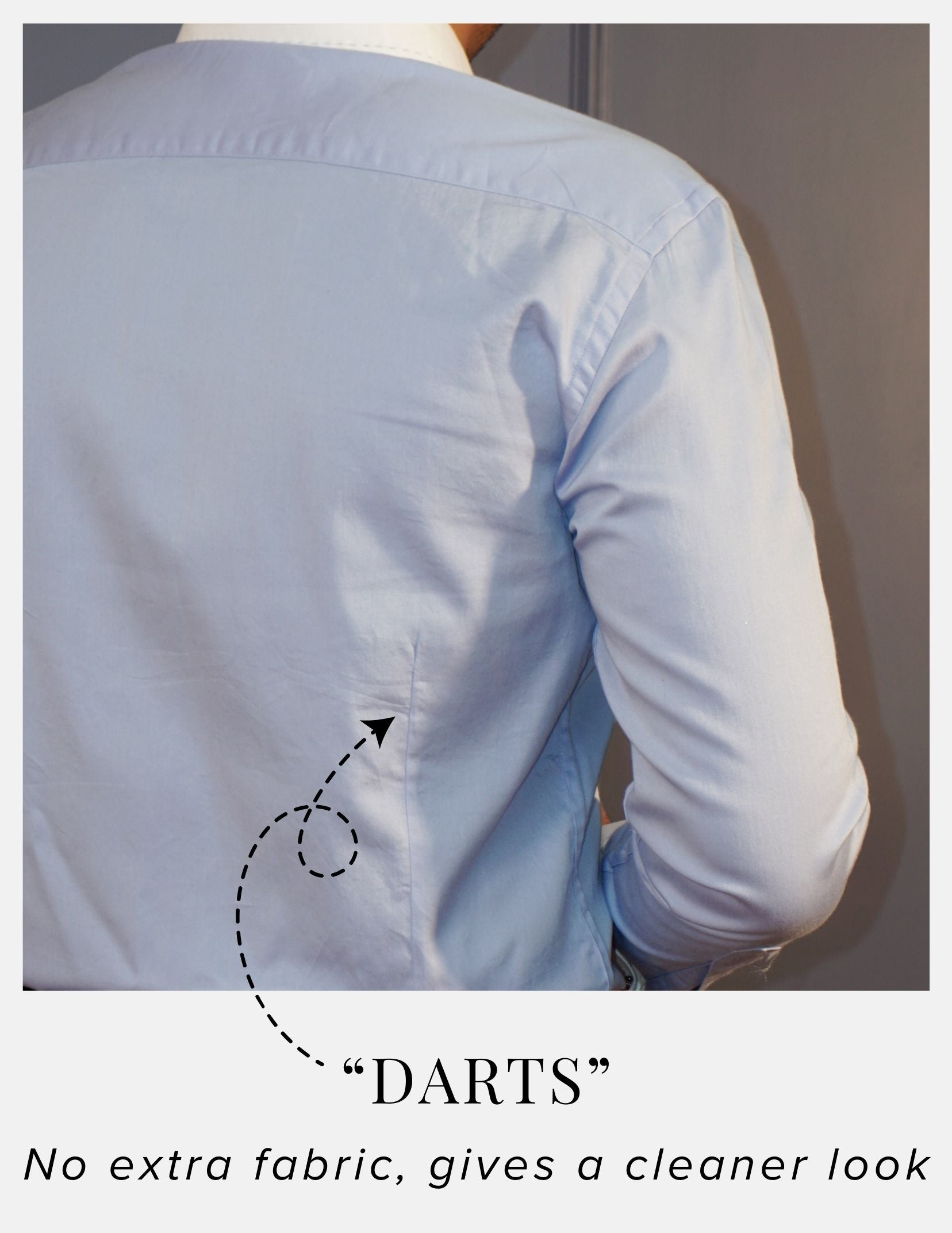 Light Blue Oxford Formal Shirt for Men – White Contrast Collar & French Cuffs | Dignity | Darts at the back to avoid muffin tops View