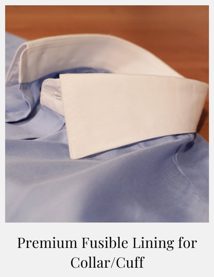Light Blue Oxford Formal Shirt for Men – White Contrast Collar & French Cuffs | Dignity | Premium Fusing View