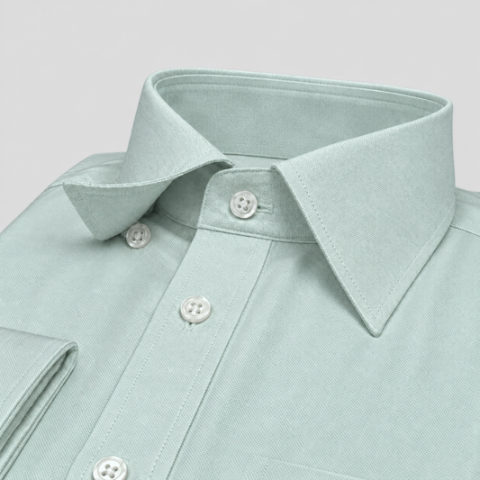 Pista Green Premium Luxury Cotton Oxford Formal Shirt for Men – French Cuffs
