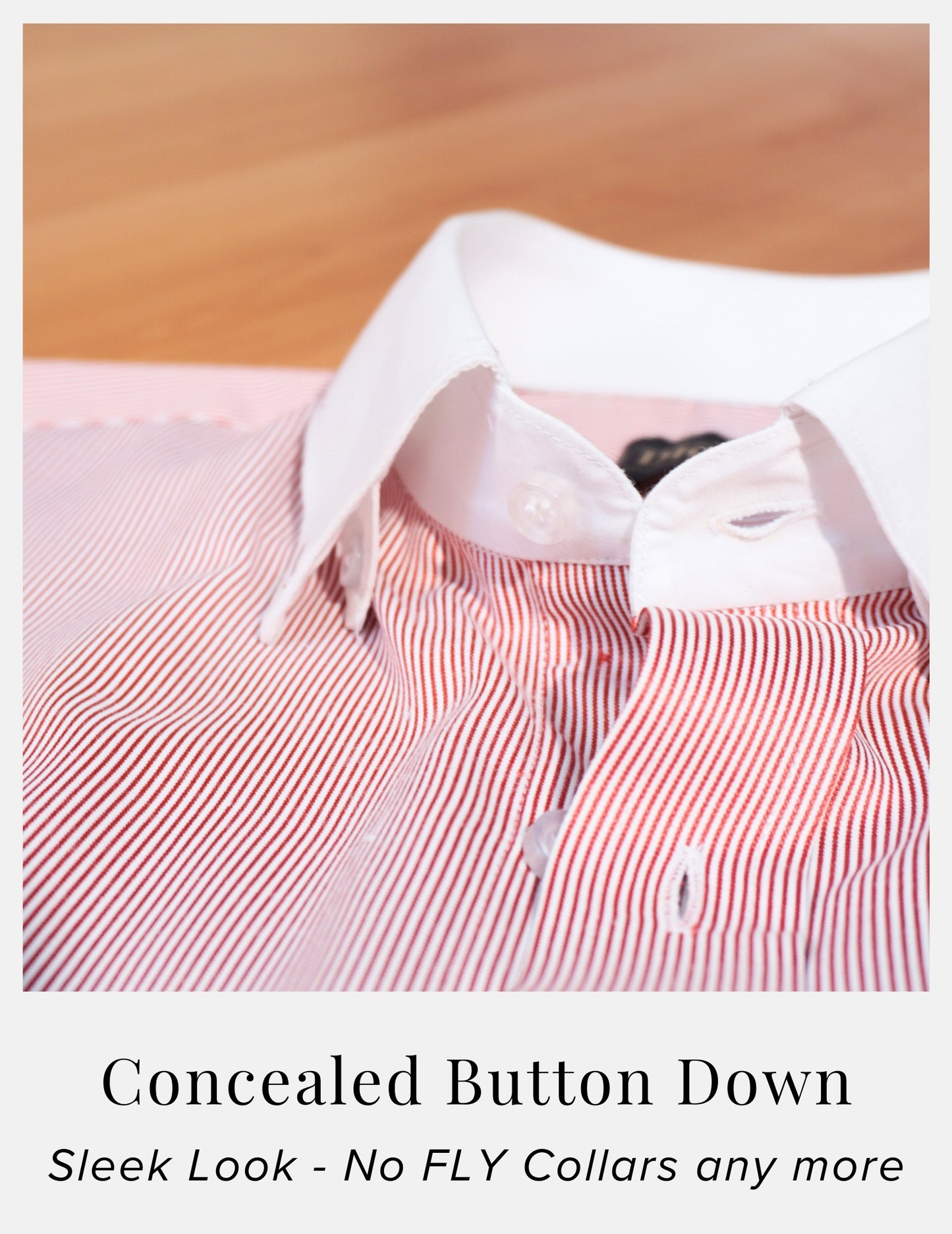 Red Hairline Stripe Formal Shirt for Men – White Contrast Collar & French Cuffs | Dignity | Concealed Button Down Collar