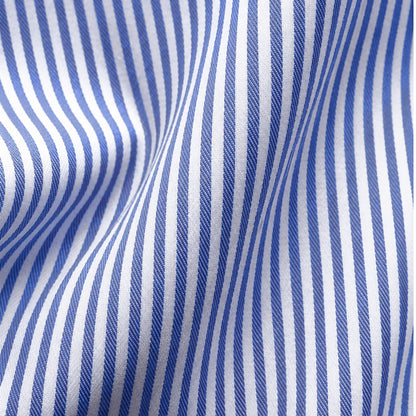 Royal Blue Banker Stripe Formal Shirt for Men – White Contrast Collar & French Cuffs