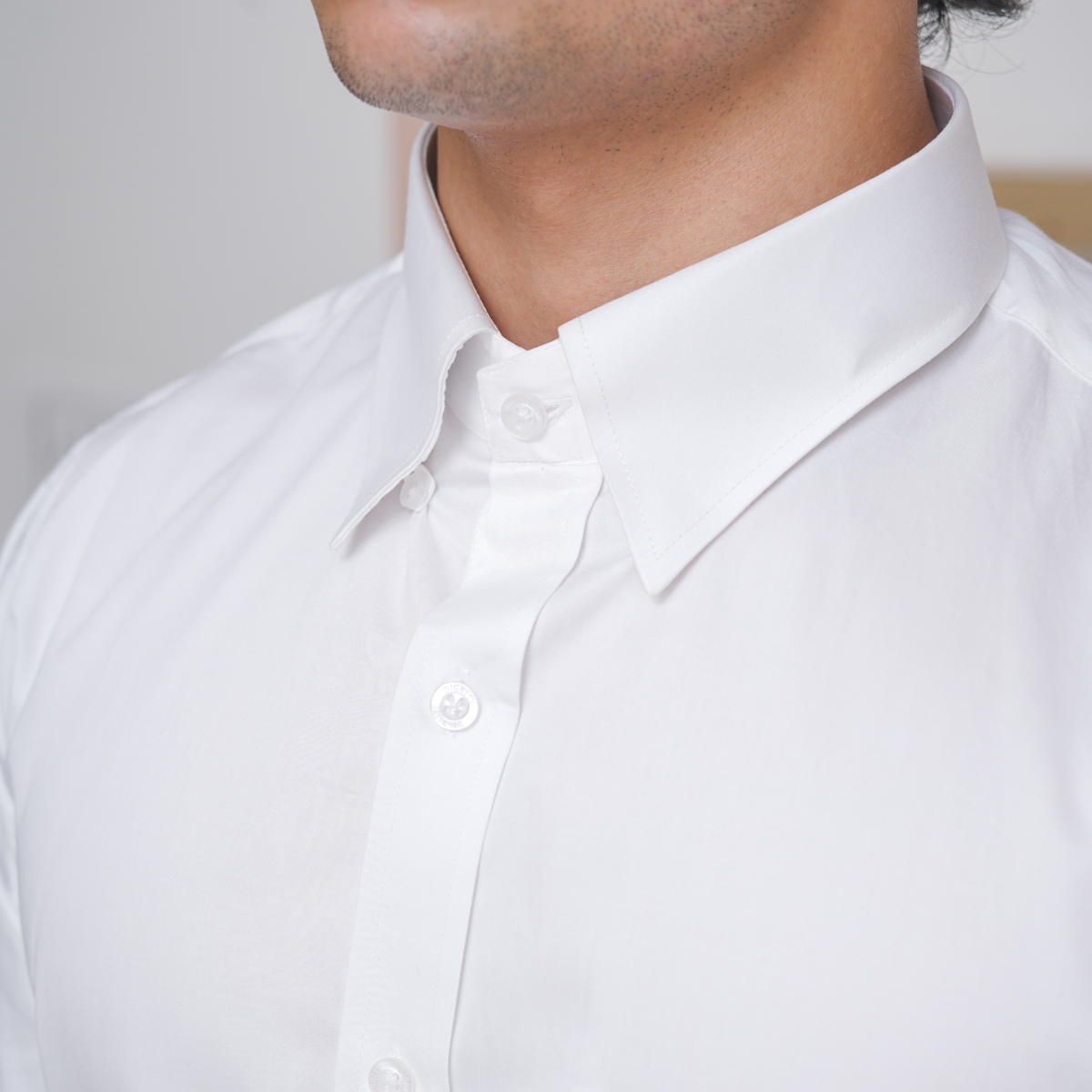 White Giza Cotton Formal Shirt for Men French Cuffs/collarview