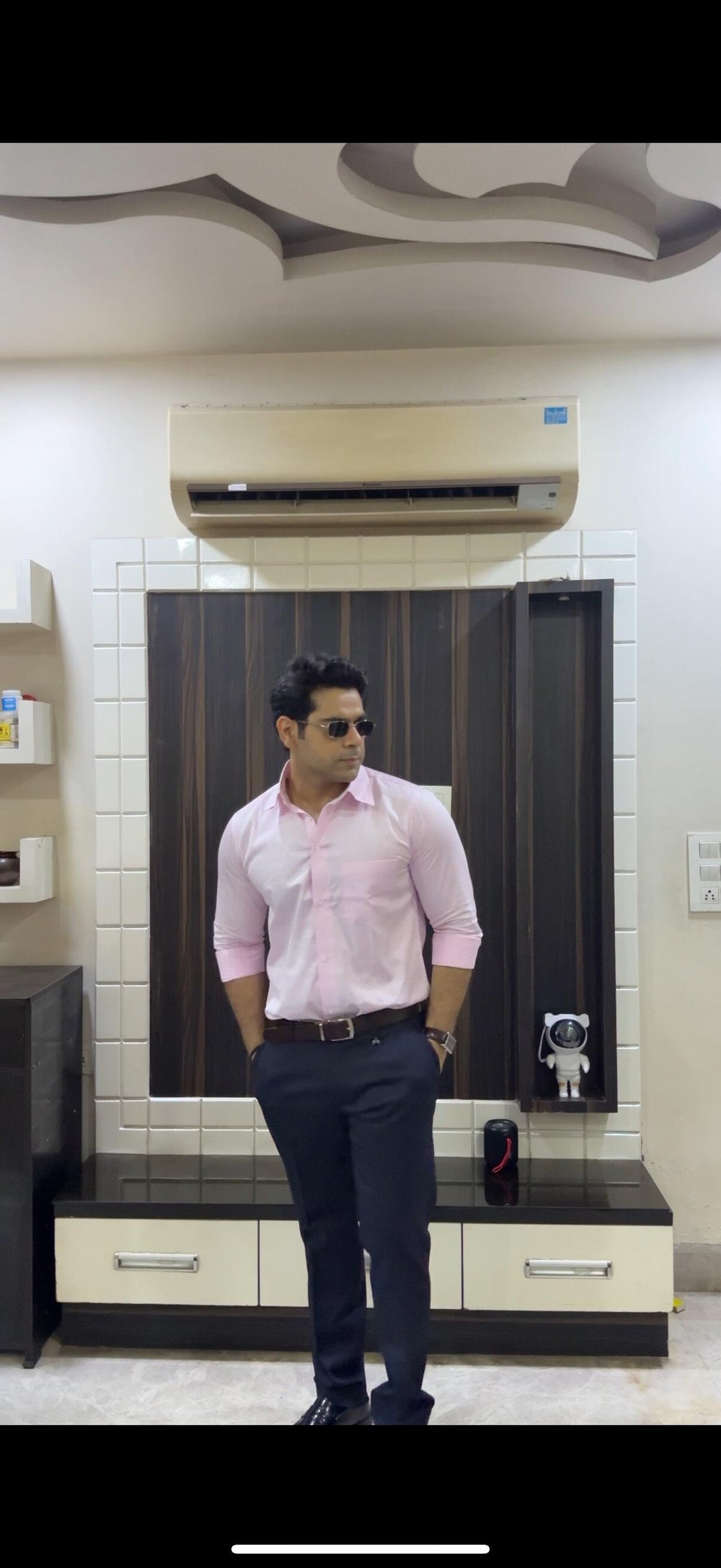 ArchitMehtani wearing the Dignity Black Cotton Satin Shirt