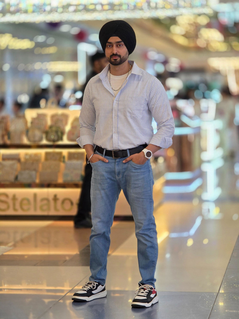 Arjun singh wearing the Dignity Light Blue Linen Shirt