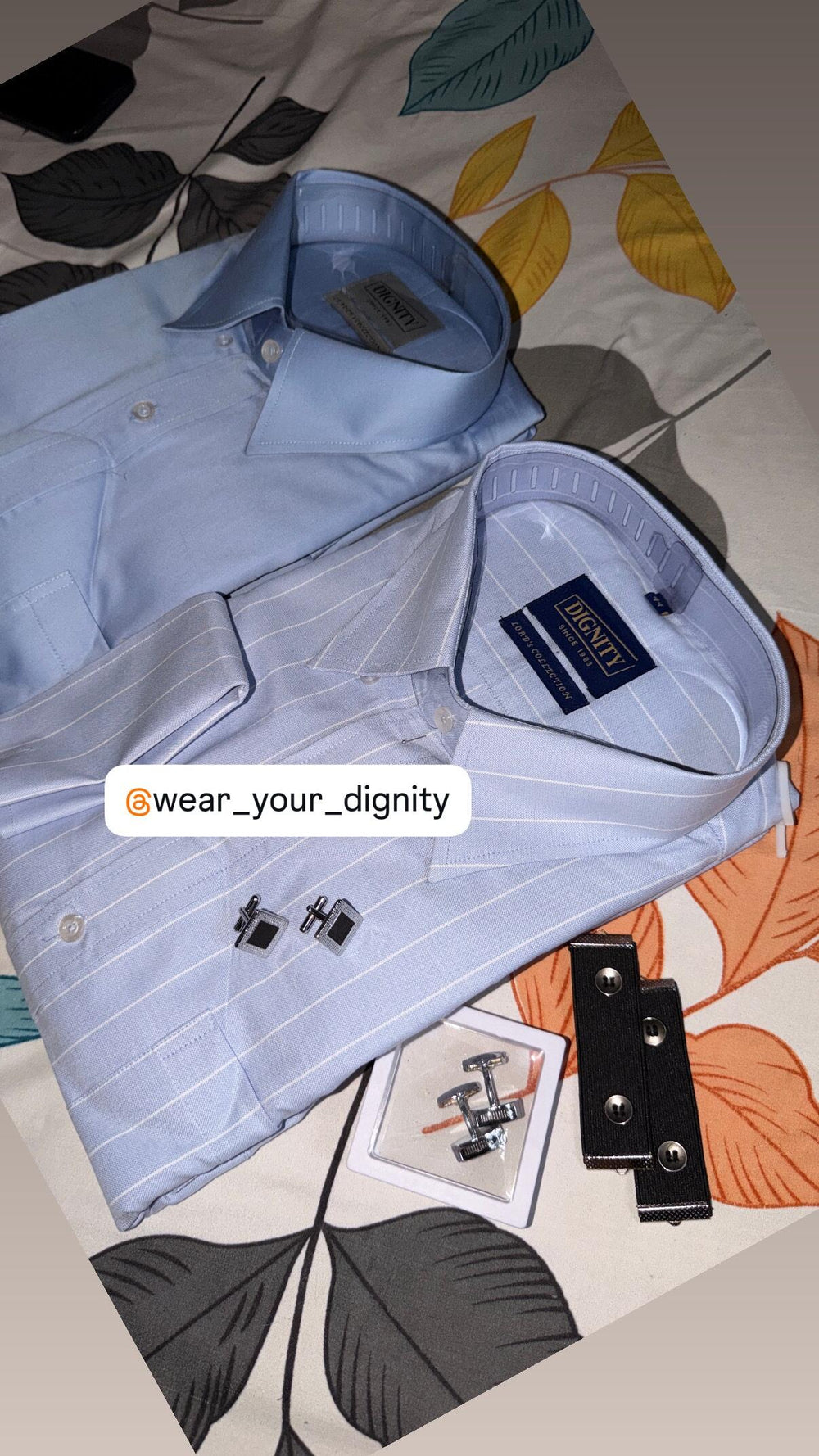 Rabina Debbarma wearing the Dignity Light Blue Stripe Shirt