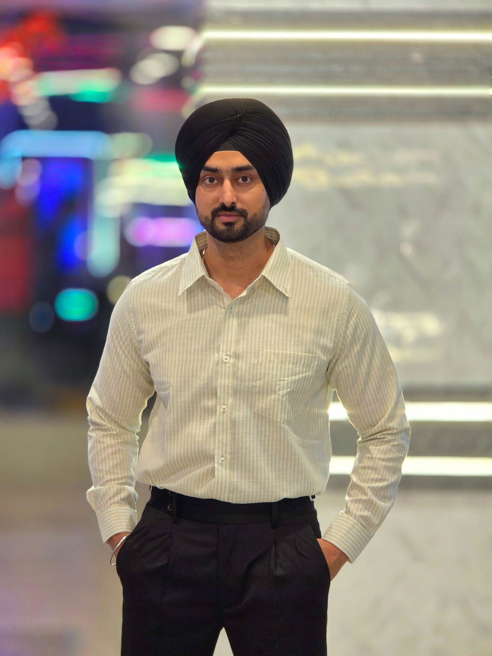Arjun singh wearing the Dignity Light Green Linen Shirt
