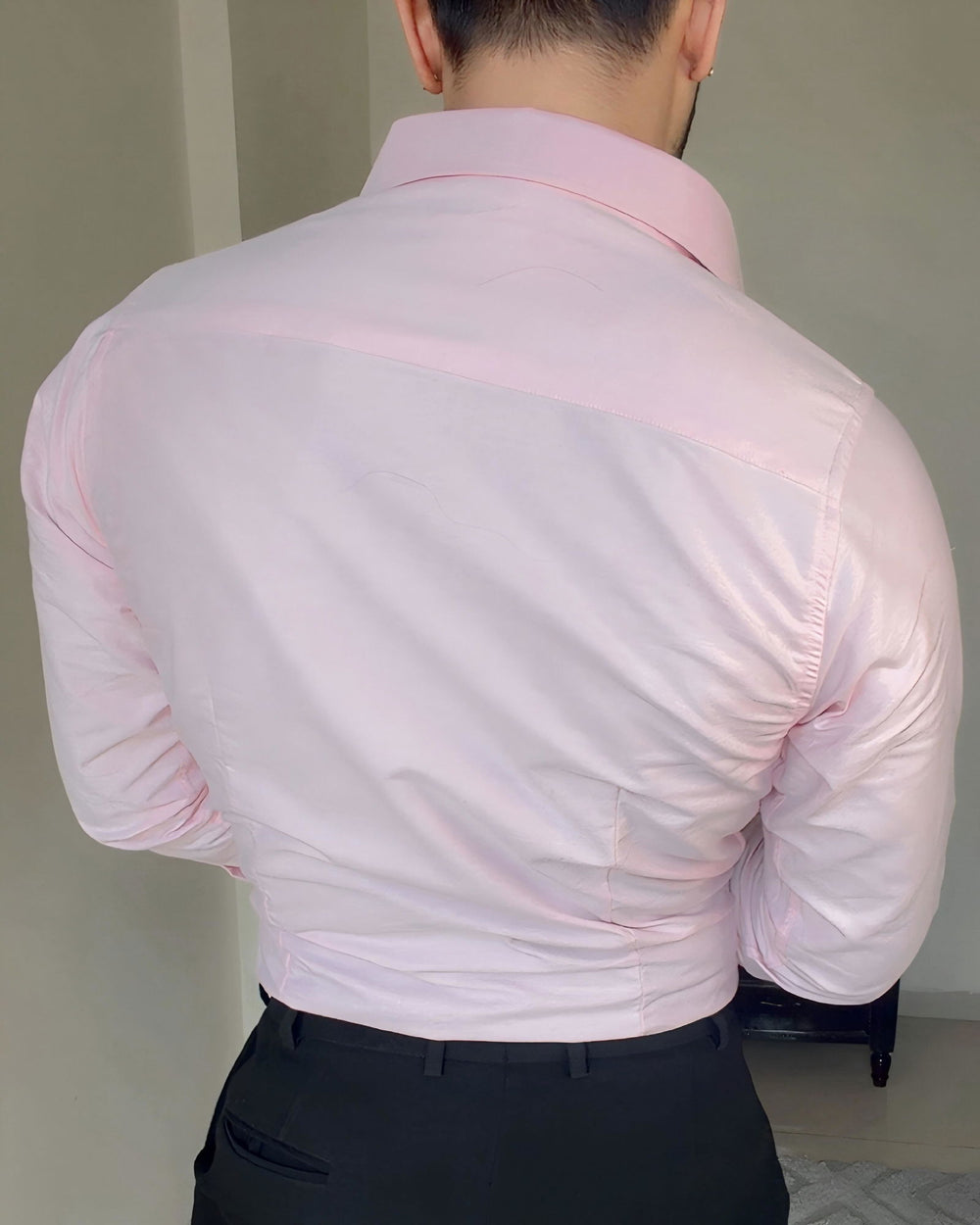 Kausha wearing the Dignity Light Pink Cotton Shirt