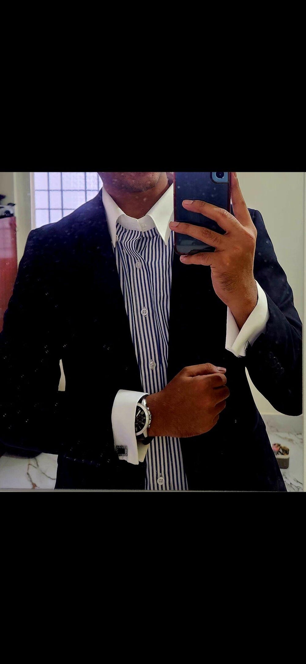 Aakif Hasan wearing the Dignity Royal Blue Banker Shirt