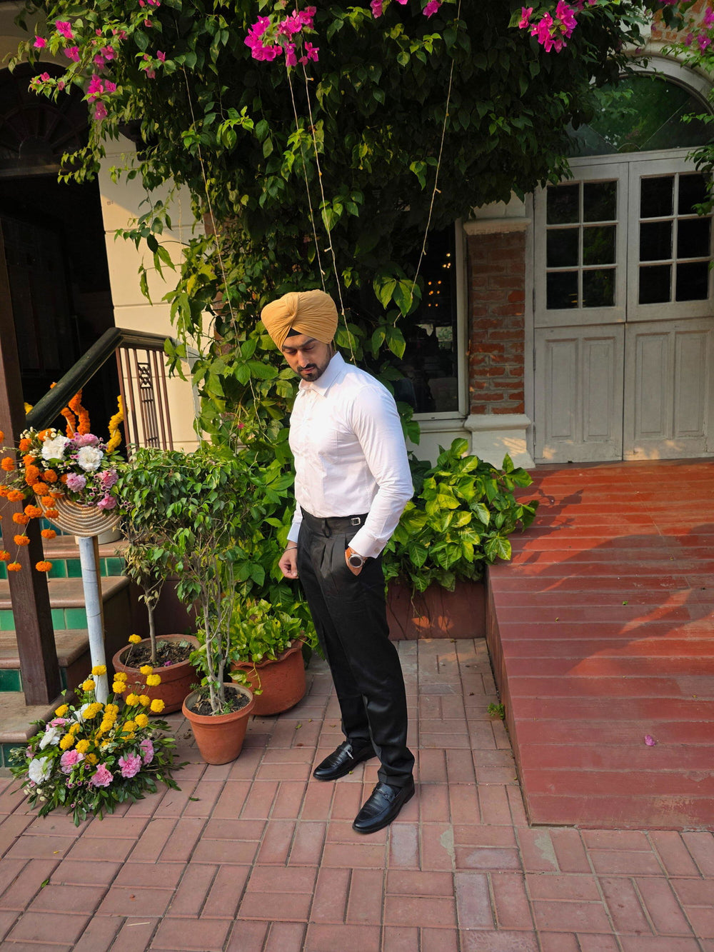 Arjun singh wearing the Dignity White Giza Cotton Shirt